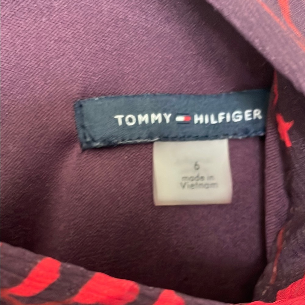 Tommy Hilfinger Elegant Red Floral Sleeveless Dress Size 6 - Picture 3 of 7